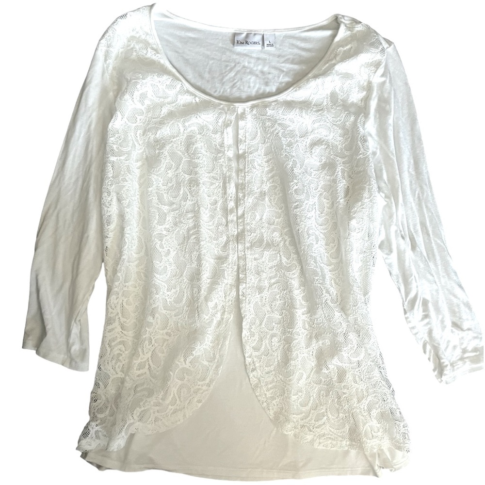 Kim Rogers Lacey top women’s size large